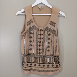 Lucky Brand Tank Top Boho Chic Bohemian Festival Peasant Tribal Earthy - Size M
